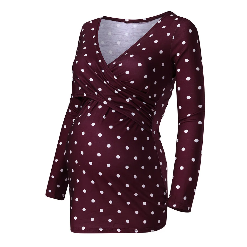 Одежда для беременных грудное вскармливание с длинными рукавами футболки топы