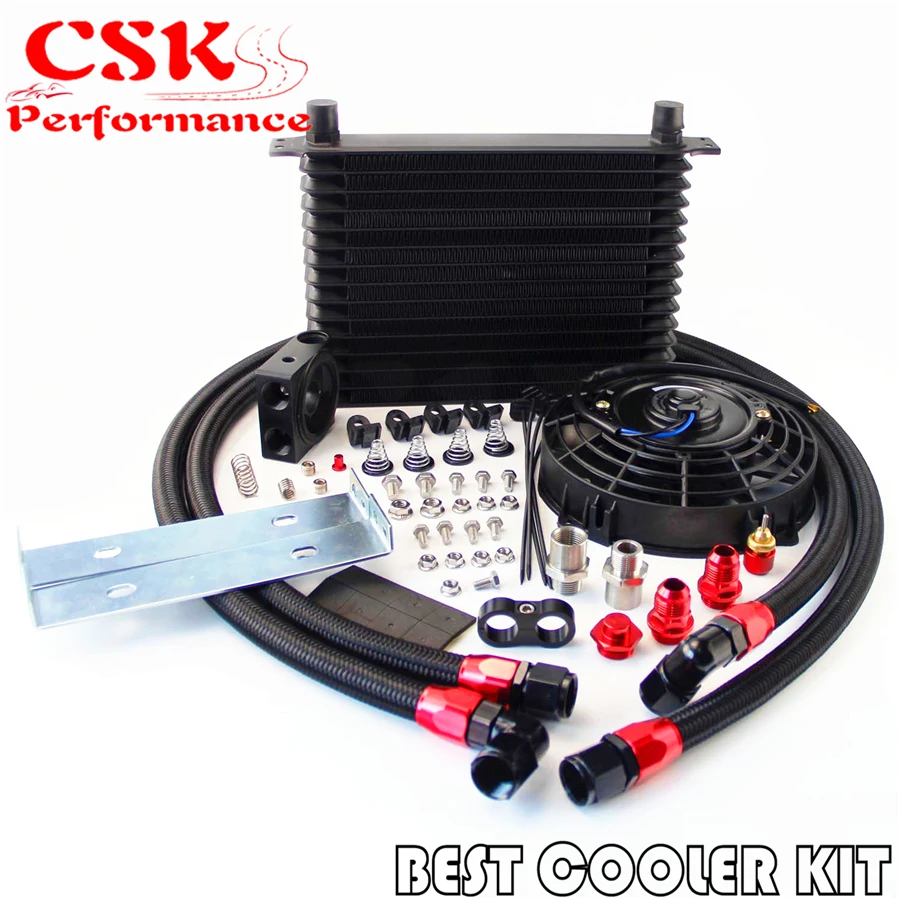 15 рядов доверие масляный охладитель термостат Комплект сэндвич пластин + 7 дюймов