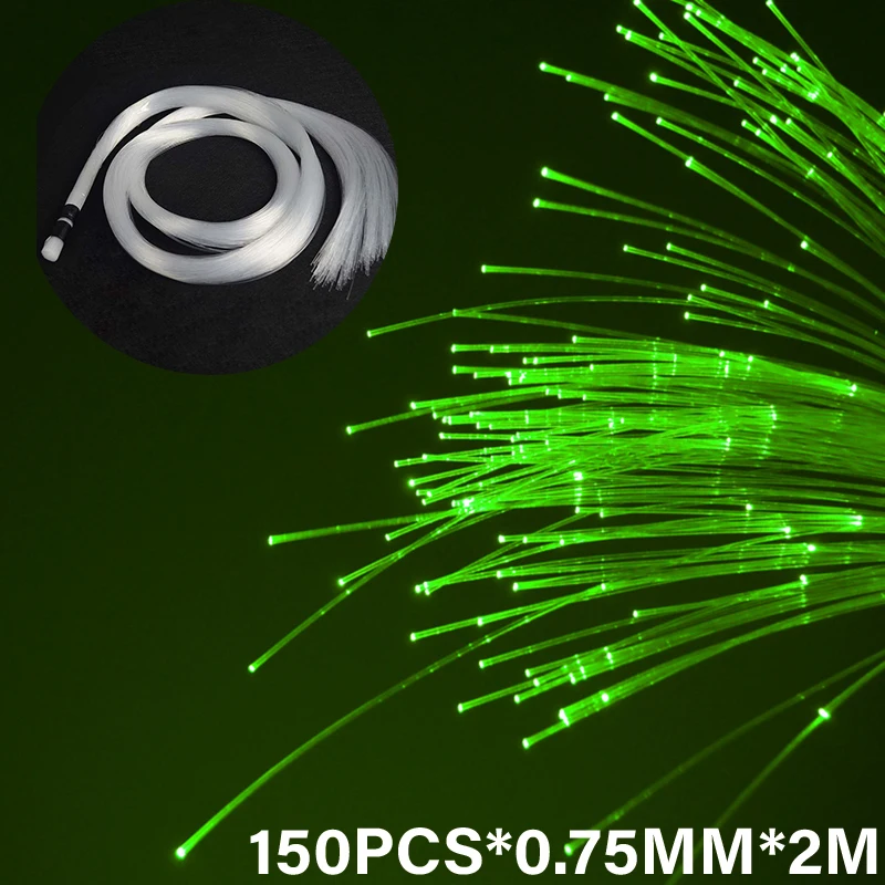 

cable fibra optica plastic highlight 150PCS*0.75MM*2M end glow Star Sky Effect for all kind fiber optic car lights