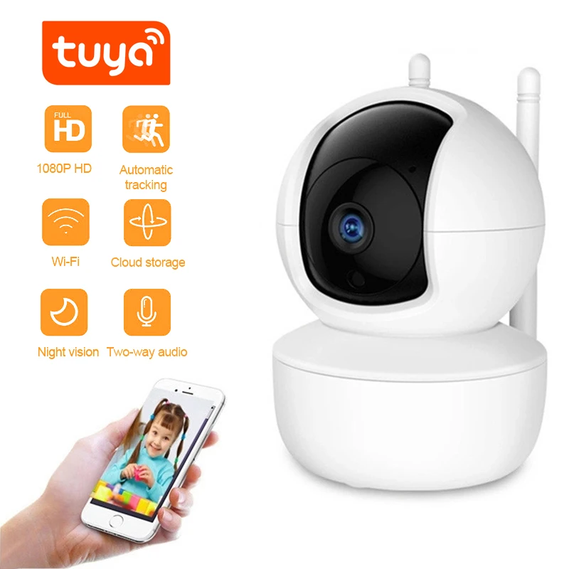 

Купольная камера видеонаблюдения, беспроводная мини IP-камера, Wi-Fi, инфракрасное ночное видение, радионяня, умная домашняя камера 360 Tuya