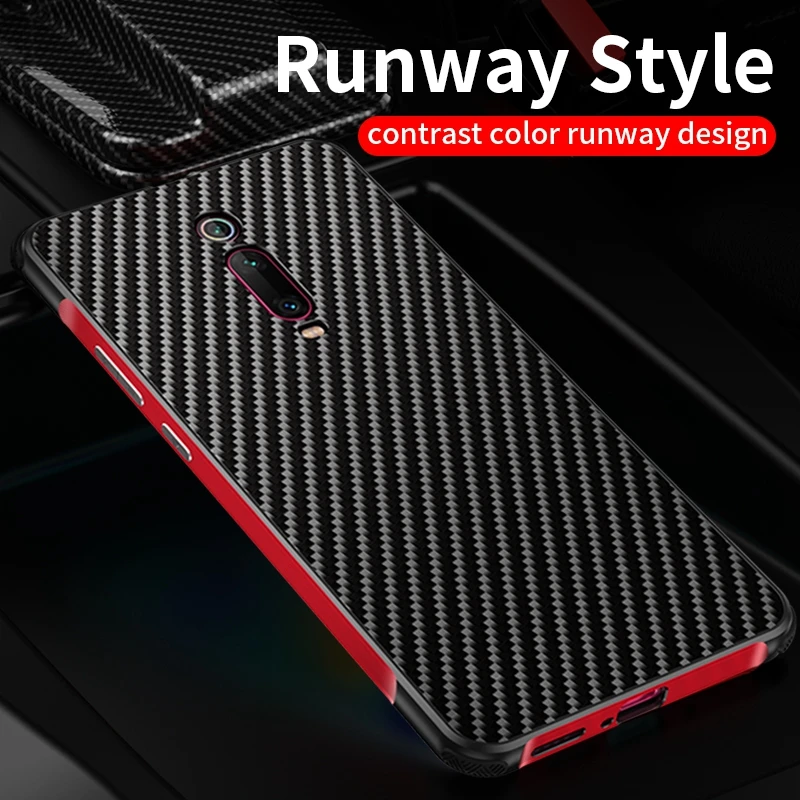 New Style Carbon Fiber Case for Xiaomi Redmi K20 Pro Mi 9T Aluminum Metal Bumper Phone Cover For |