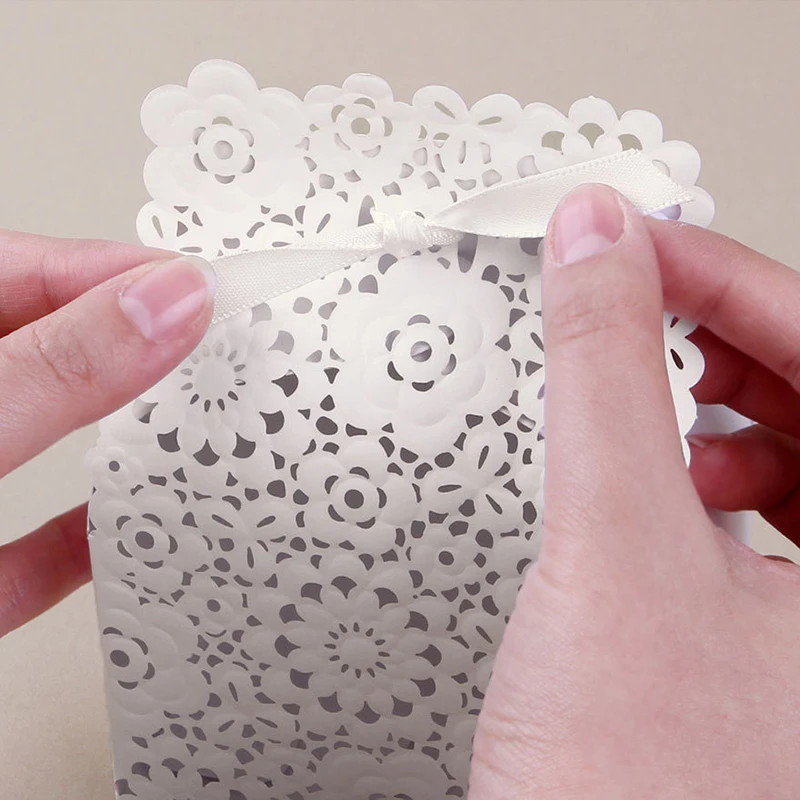 Подарочные пакеты с вырезами в форме цветка лента коробка для конфет 10/20/50 шт. |