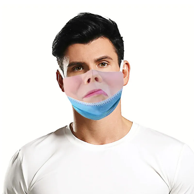 Хэллоуинский косплей маска смешные маски моющаяся маска хлопок человеческое лицо многоразовая игрушка трюк-шутка игрушки.