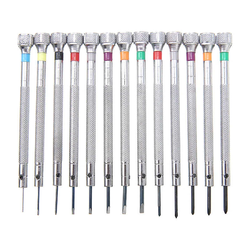 13 Pcs Watch Screwdrivers Set Alloy Steel Repair Tool Kits 0.6-2.0 mm Precision Screwdrivers For Watch Glasses Repair Tool