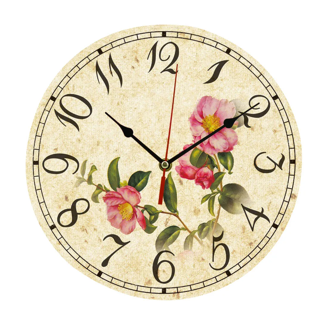 

Frameless printing MDF Wooden Material wall clock Round Plane Shape Silent Movement Dry Battery Power Retro Design Decoration