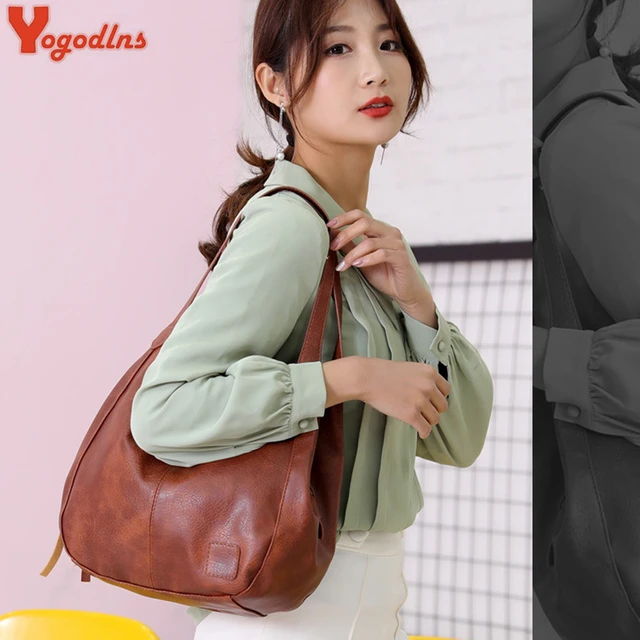 Yogodlns Vintage Women Hand Bag Designers Luxury Handbags Women Shoulder Tote Female Top-handle Bags Fashion Brand 3