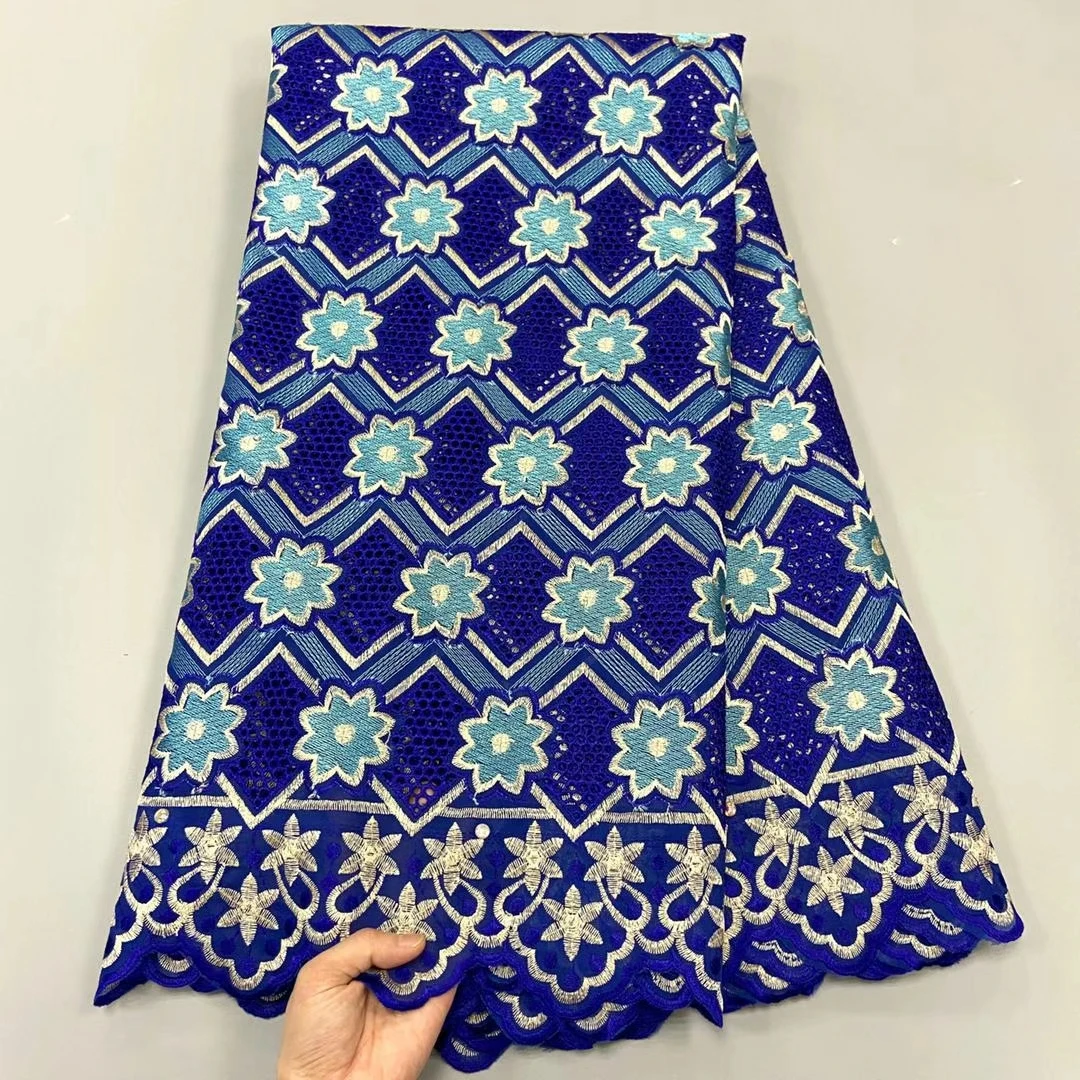 5 ярдов африканская ажурная ткань Высокое качество хлопчатобумажная кружевная