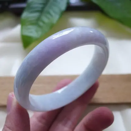 

Zheru Jewelry Natural Burmese Jadeite Light Purple 54-64mm Bracelet Elegant Princess Jewelry Best Gift for Mother and Girlfriend