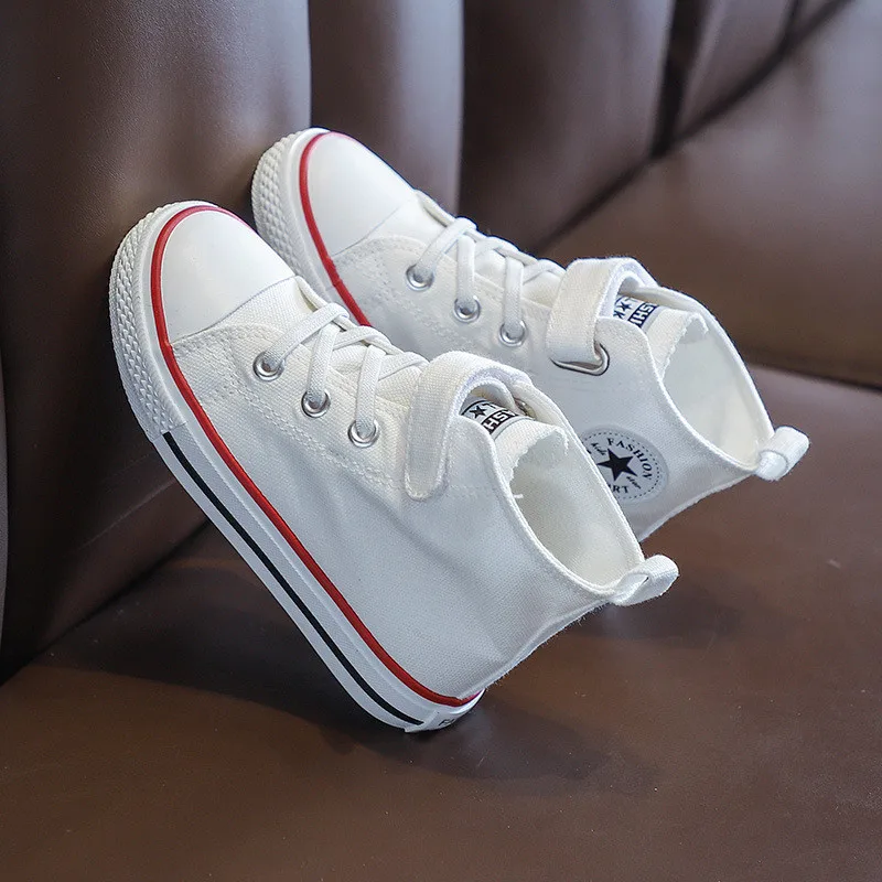 

Children's Canvas Shoes, Girls' High-top Shoes, 2020 Spring New Boys' Autumn New Medium and Large Children's Cloth Shoes Trend