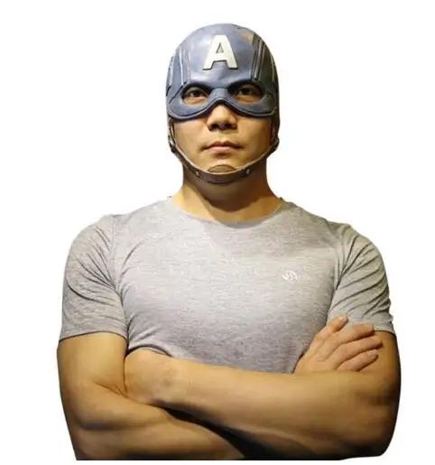 Captain America Черные маски Пантеры Косплей латексные костюмы фильм Фантастические мужские Вечерние Маски Новые - Цвет: Captain America