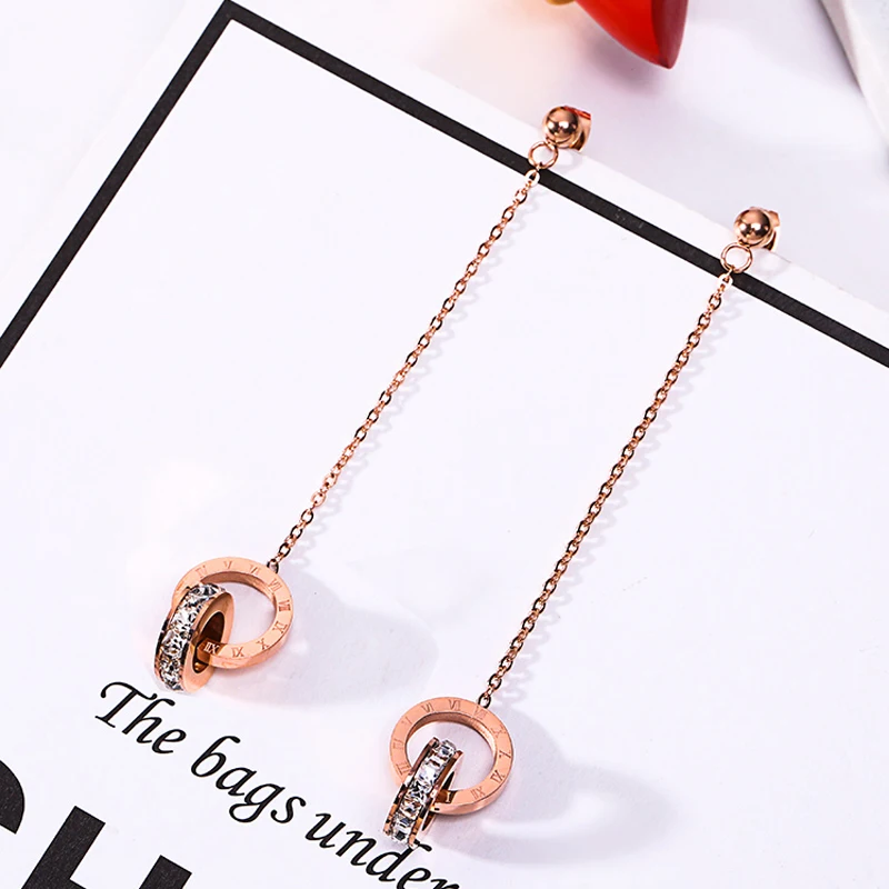 Роскошные ювелирные изделия от известного бренда висячие серьги из нержавеющей