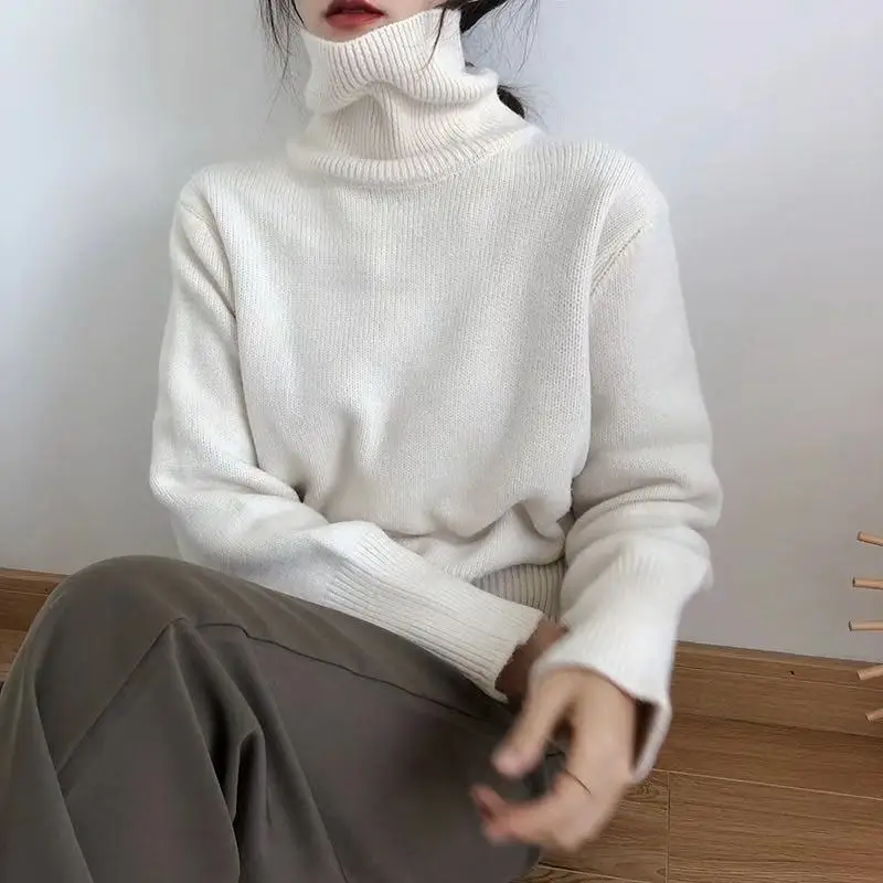 

BELIARST Autumn / winter ladies high-neck pullover Slim fashion high-waist top 100% pure wool oversized female cashmere sweater