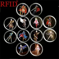 full set 12pcs circular fire emblem nfc game cards round tags data collection ntag215 coin cards ns switch wiiu 3ds 3ds xl