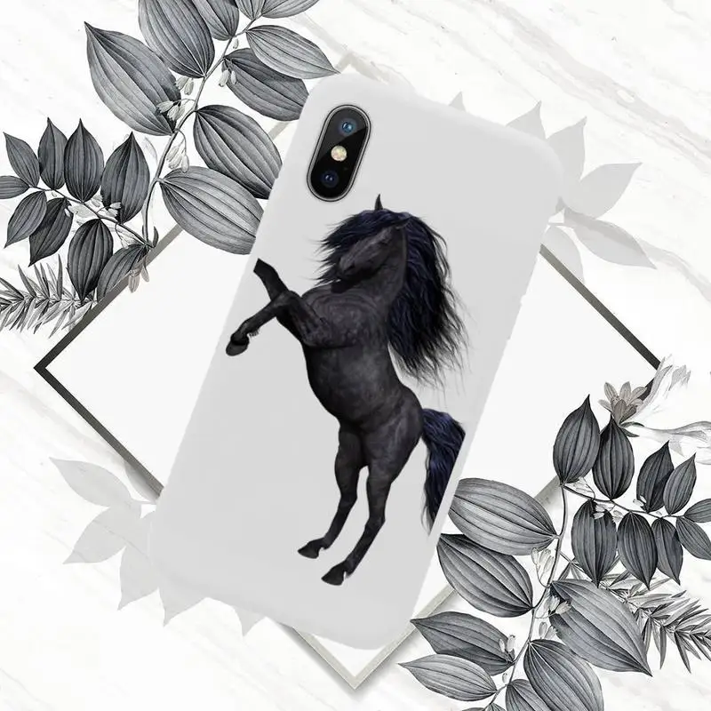 

horse Animal running Phone Case Candy Color for iPhone 6 7 8 11 12 s mini pro X XS XR MAX Plus