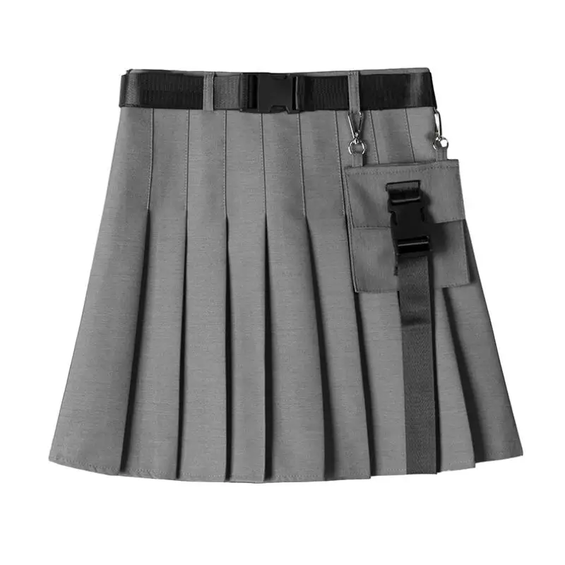 

Dark Tooling Pleated Skirt Women New Punk Skirt A-Line College Style Short Skirt Trendy Cool MAGOGO
