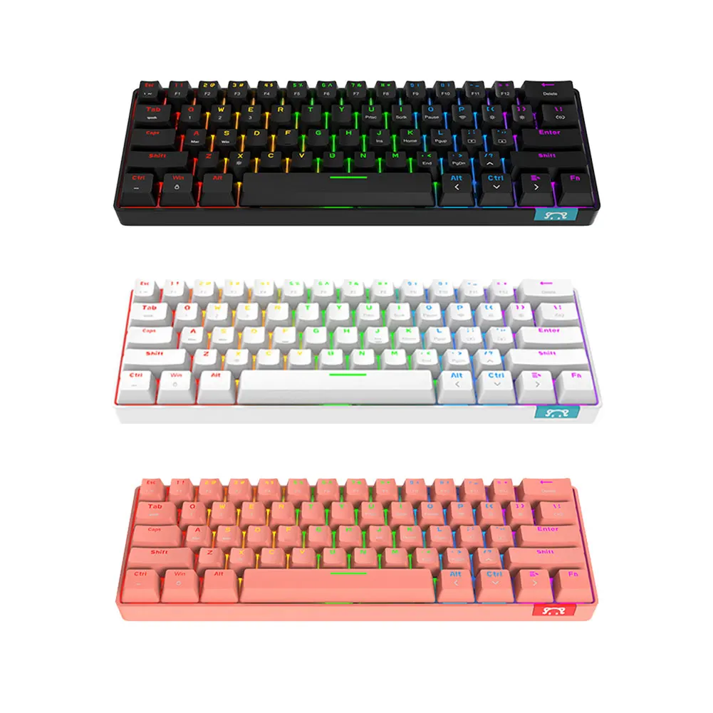 

Gaming Mechanical Keyboard USB Type-C Wired/Wireless with Backlight for Windows XP/Win7/8 IOS PC Desktop Tablet Laptop