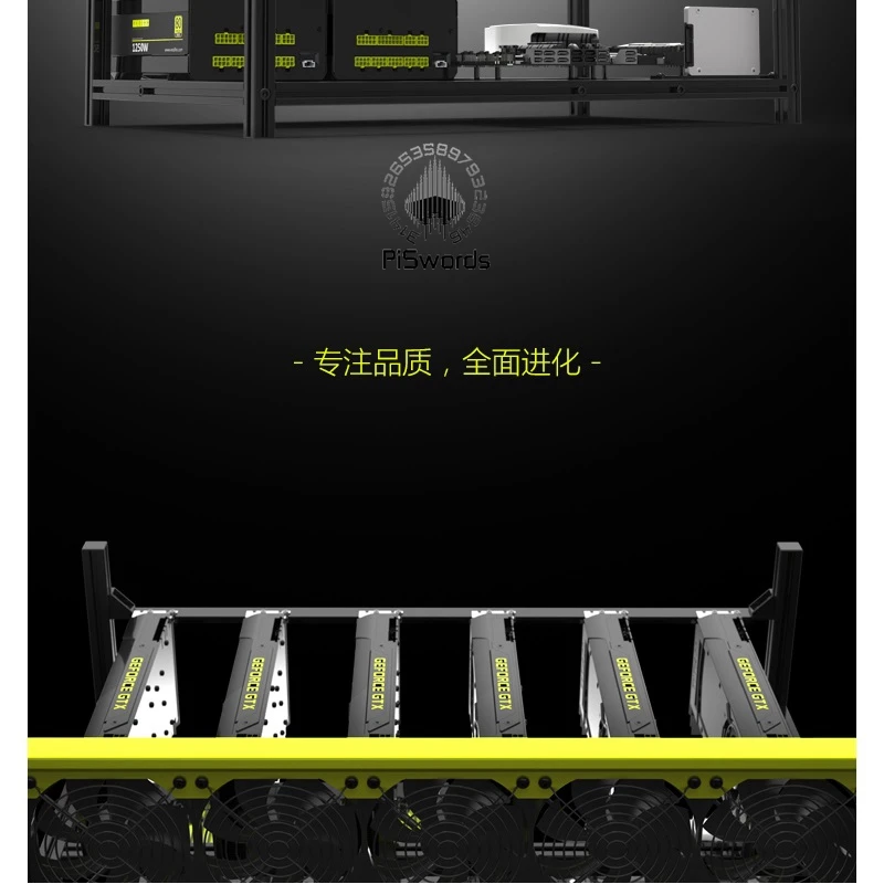 VEDDHA V3D 6 GPU Mining Rig Алюминий стекируемые под открытым небом чехол компьютер ETH рамки