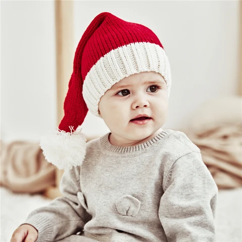Женская рождественская теплая шапка, детские вязаные зимние шапки для девочек и мальчиков, плотная шапка, милая шапка KBH122