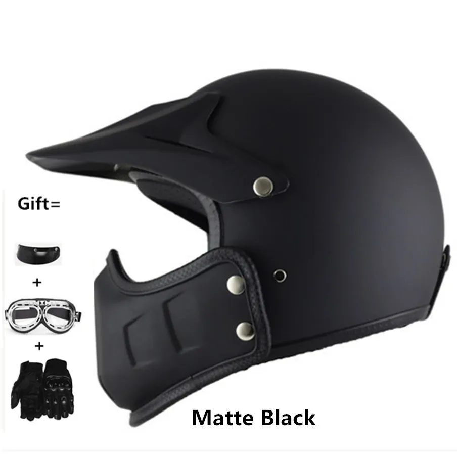 Мотоциклетный шлем на все лицо ретро классический винтажный стиль Чоппер Cafe Racer