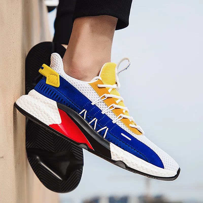 Мужские кроссовки для мужчин Брендовая обувь с высоким берцем эластичная