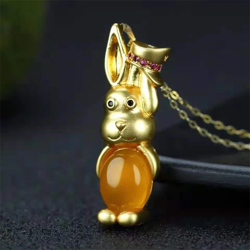 Лидер продаж натуральная ручная резьба нефрит отделка Медь покрытая 24k знаком