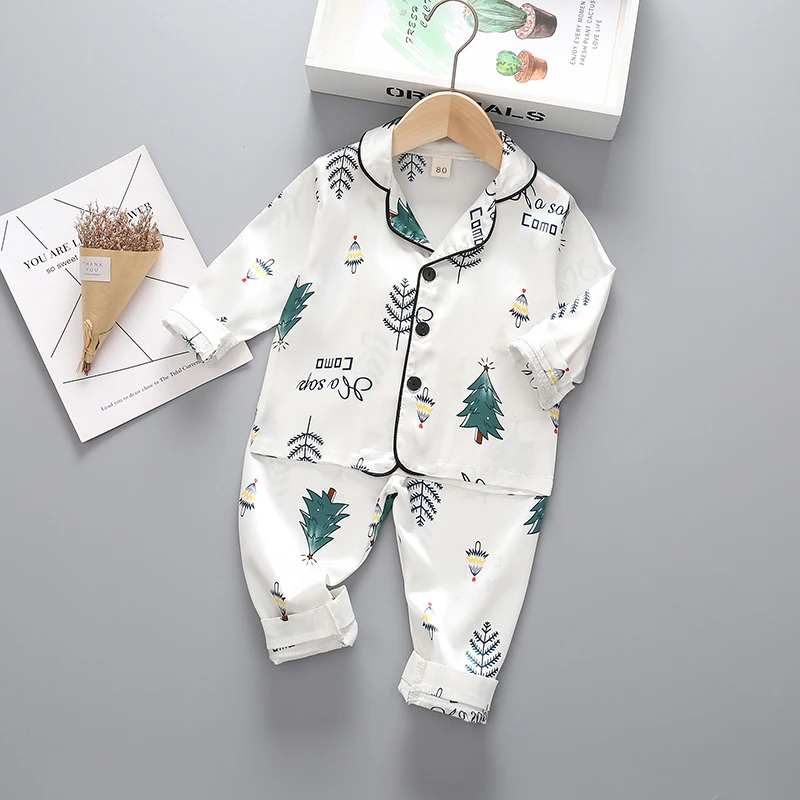 

Bear Leader Kids Casual Pajamas Sets 2021 Autumn Satin Silk Clothing Suits Girls Boys Cartoon Sleepwear Children's Homewear