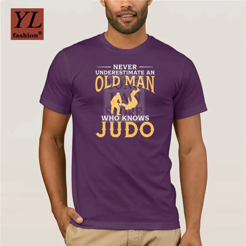 

Fashion T Shirt 100% Cotton Never Underestimate An Old Man Who Knows Judo T Shirt Style Natural Cotton O Neck Tee