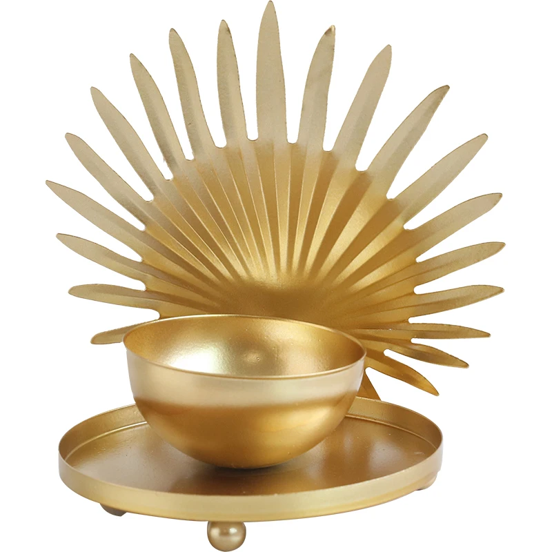 

Nordic Wooden Candle Holder Iron Leaf Modern Metal Morrocan Candle Holder Gold Coffee Table Porta Velas Home Decor WF50ZT