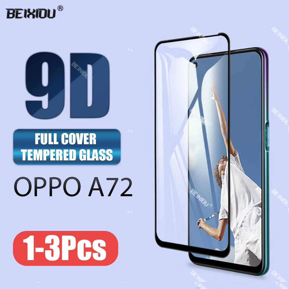 Новое 9D закаленное стекло для Oppo A72 полное покрытие защита экрана стеклянная