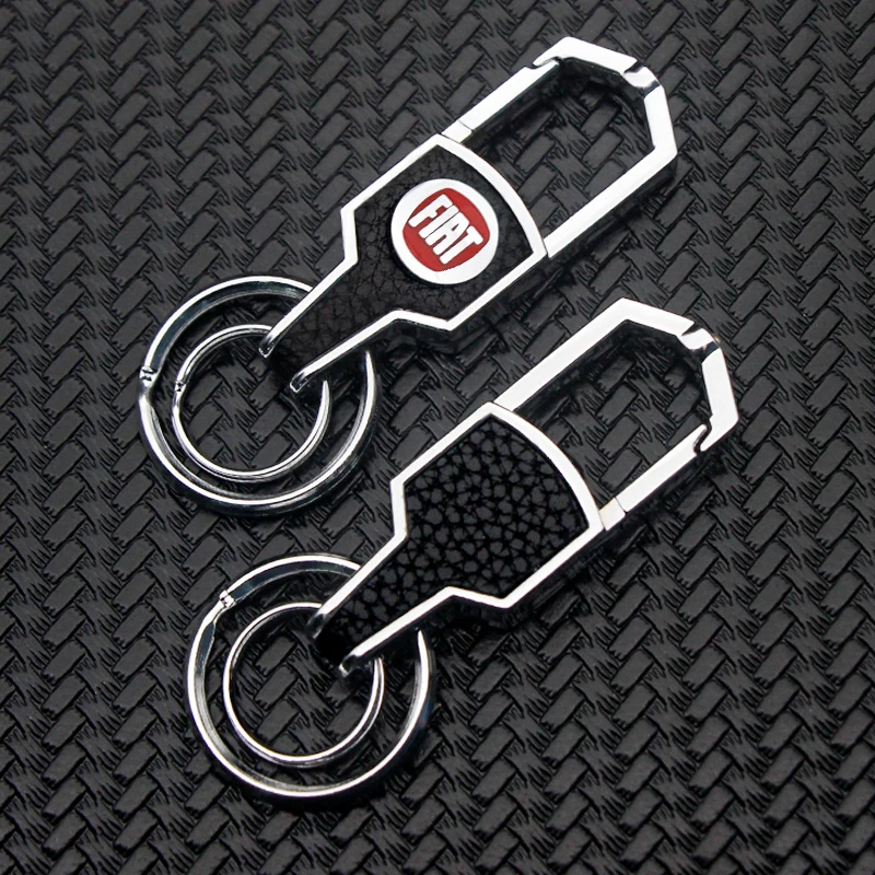 

1pcs 3D Metal Car Keychain Key Ring Key Chain Emblem Keychain For Fiat Viaggio Abarth Punto 124 125 500 Interior Accessories
