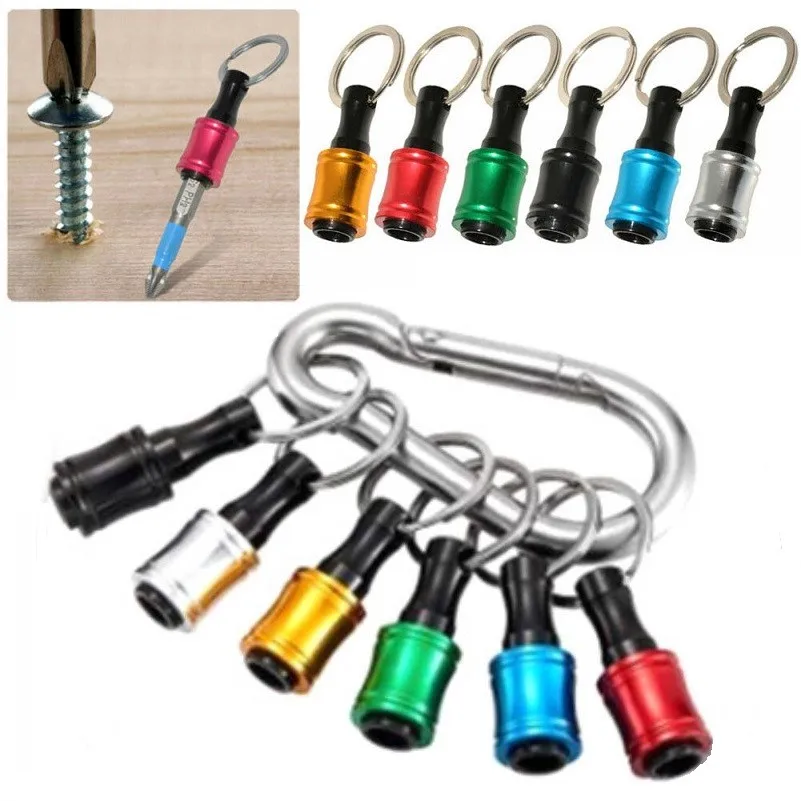 

6Pcs Hex Shank Screwdriver Bit Holder Extension Bar Tough Keychain Driver Keyring Aluminum Alloy For Double Or Single Head Batch