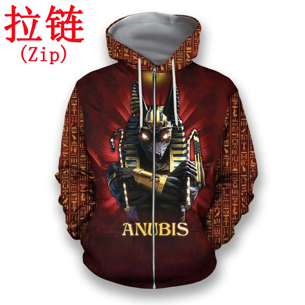 Толстовка с капюшоном в стиле Харадзюку свитшот 3D принтом лица Фараона древнего