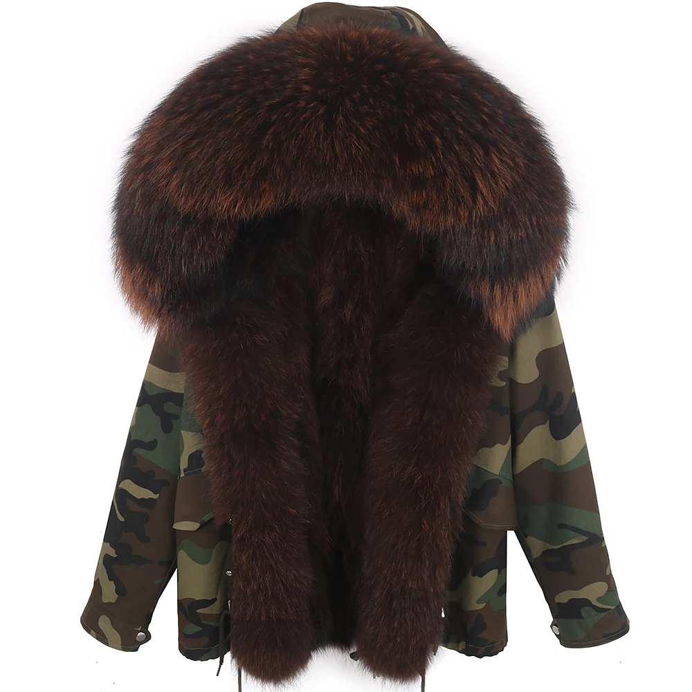 New Winter Women Real Fox Fur Coat Big Natural Raccoon Fur Jacket Short Outerwear Thick Warm Fur Parkas Fashion Streetwear enlarge