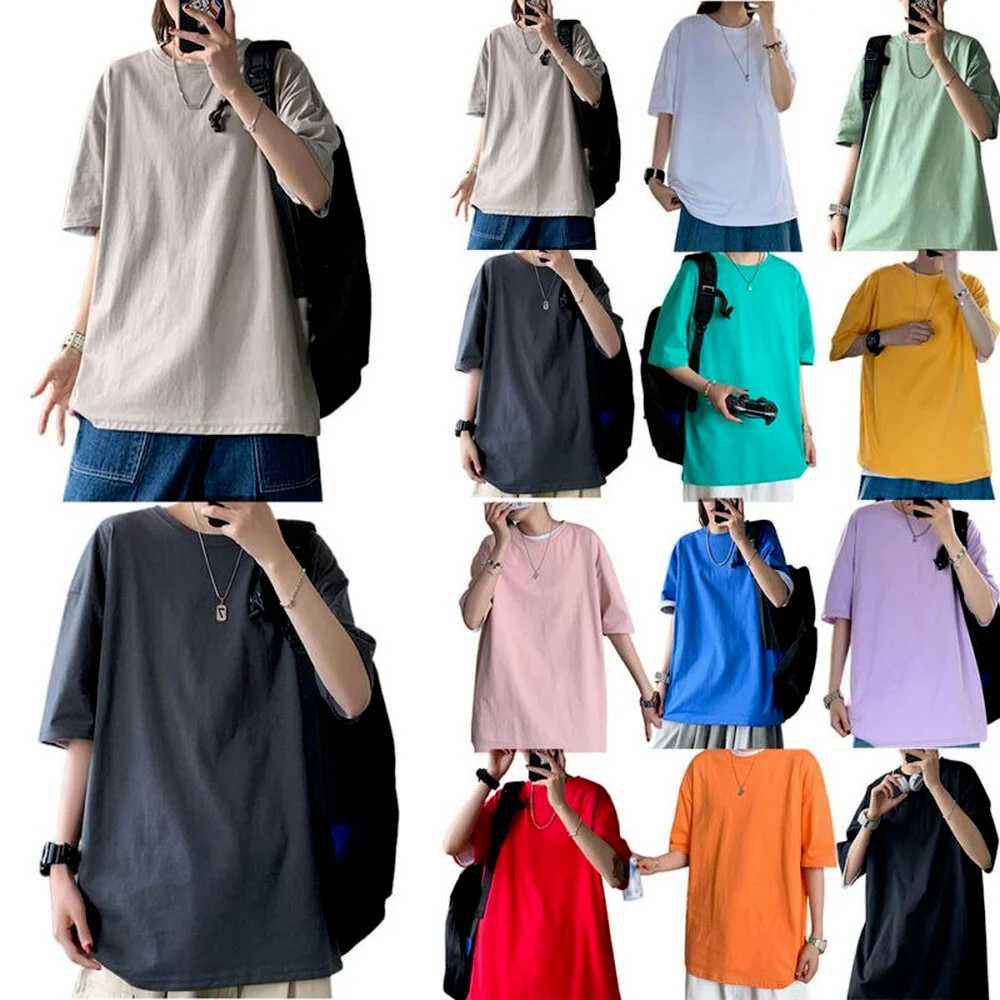 

Mens Womens Solid Color Crew Neck Short Sleeve T-Shirt Summer Casual Tee Tops