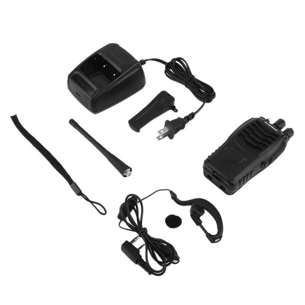 2 шт Baofeng BF-888S UHF 400-470 MHz 2-Way радио twee 16CH Walkie Talkie с микрофоном FM приемопередатчик DC power