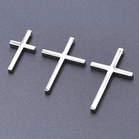 3pcs cross pendant stainless steel charms for jewelry making necklace anklets handmade glossy crosses accessories earrings charm