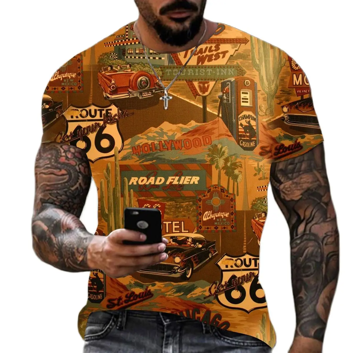 

Summer Hot Graphic Men's T-Shirt Street Hip Hop Style 3D Printing Casual Fun o-Neck Short Sleeve Shirt Street Oversized T-Shirt