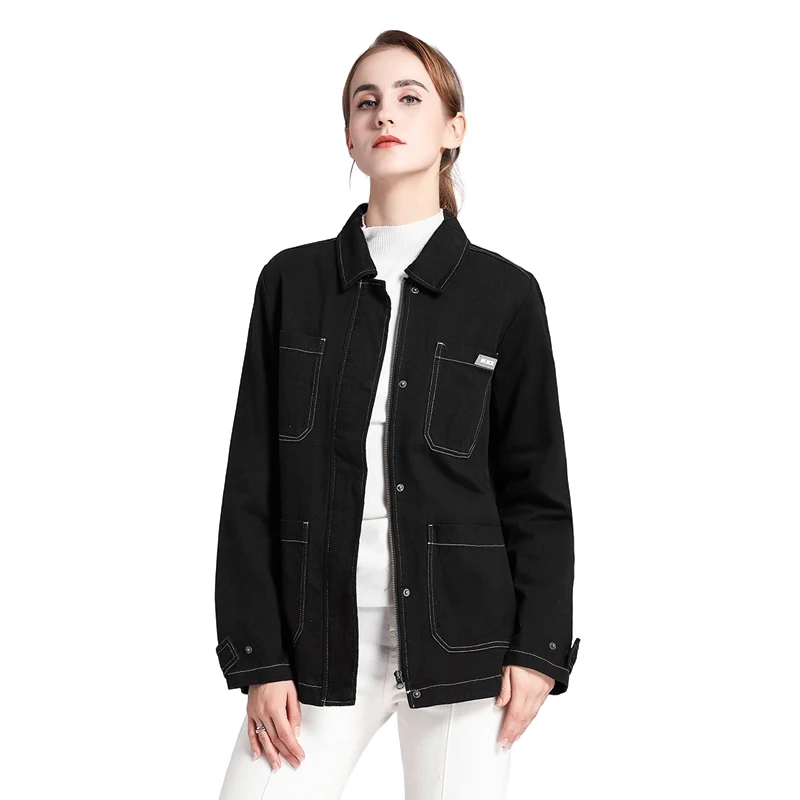 

Женская джинсовая куртка, весна-осень, короткое пальто, черные джинсовые куртки, повседневные топы, свободная верхняя одежда