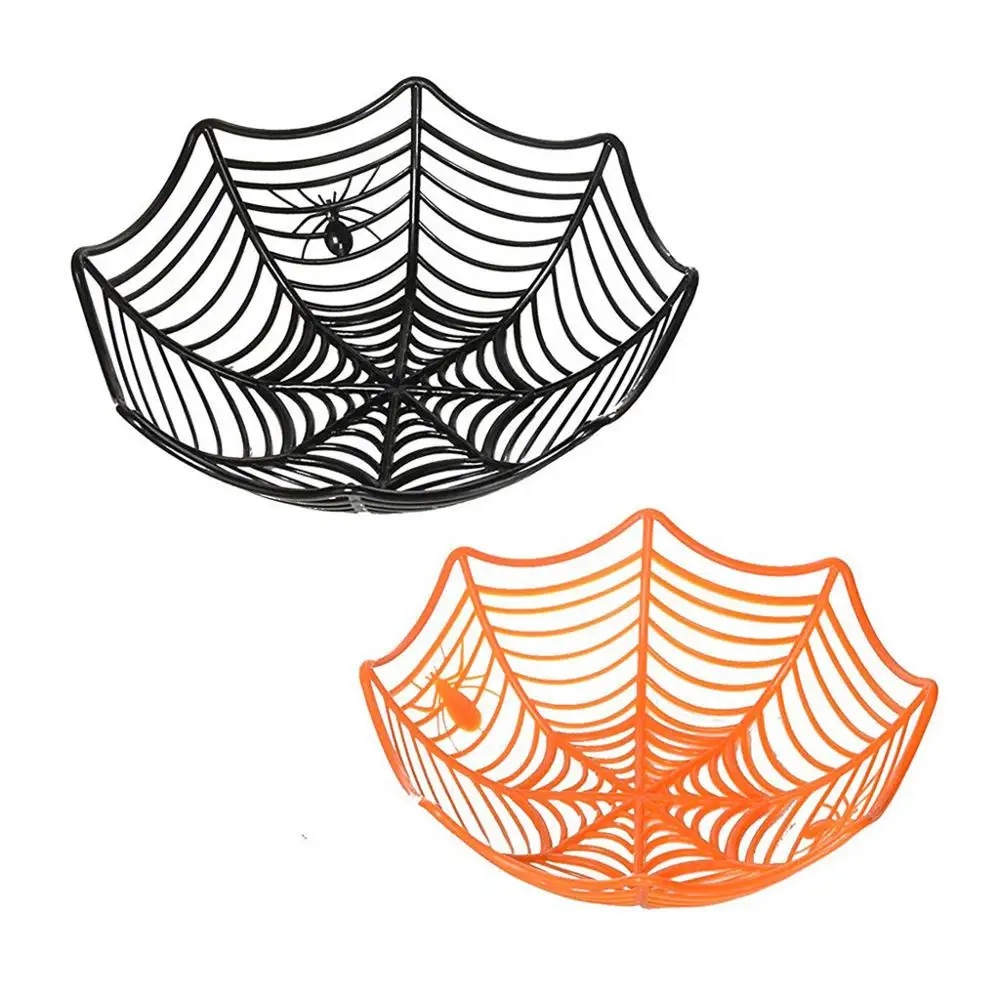 Паук Паутина фрукты конфеты пластиковая корзина для хранения Хэллоуин Декор
