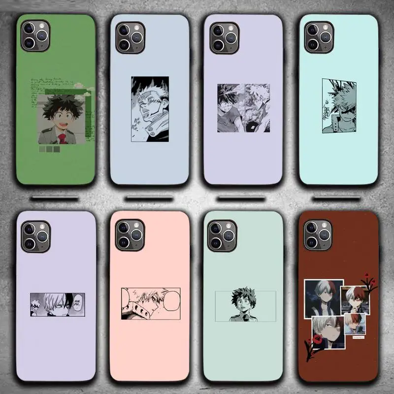

My Hero Academia anime Todoroki Shoto Phone Case for iPhone 13 11 12 Pro X XS XR Samsung A S 20 30 51 Plus pro Max mobile bags