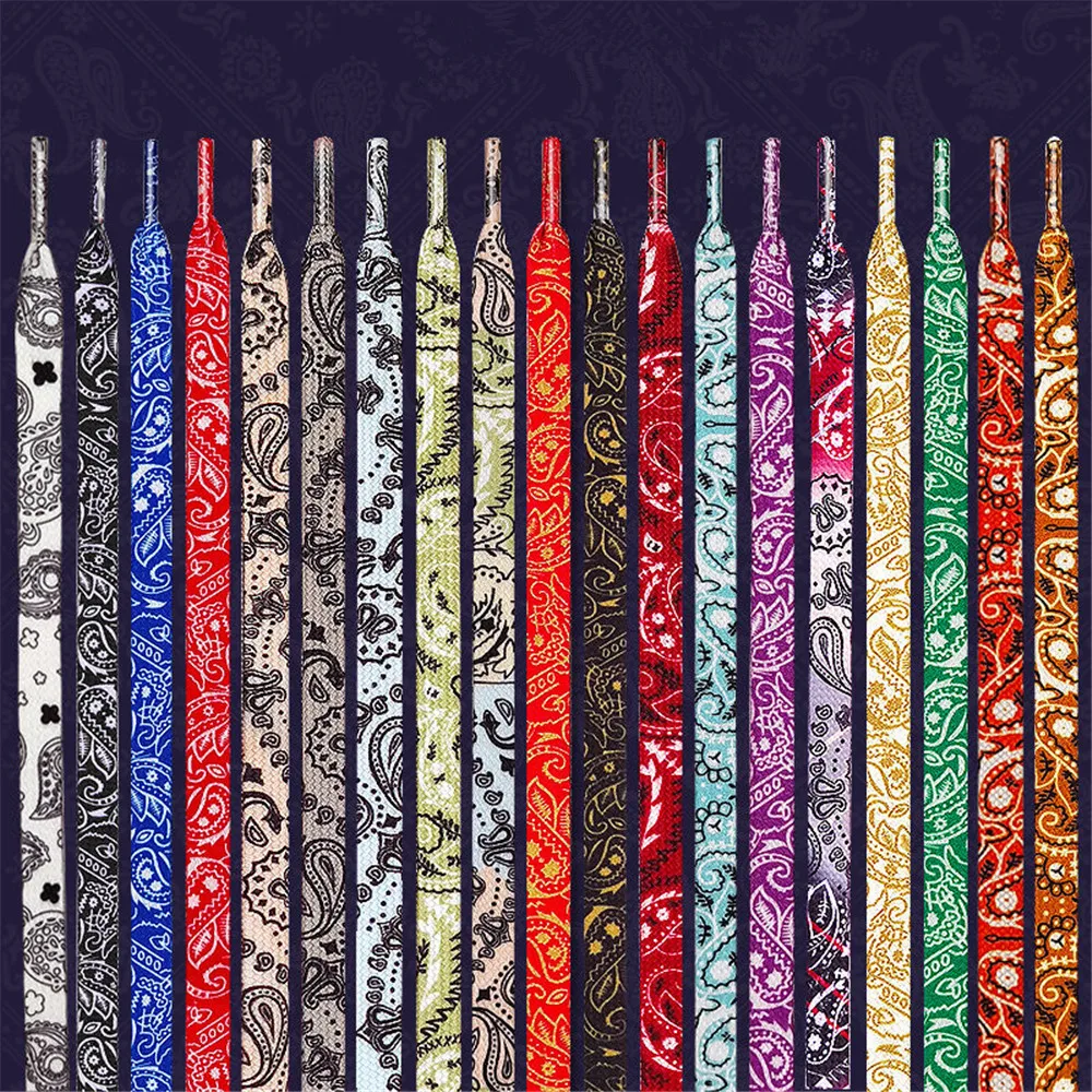 24 Colors High Quality Cashew Flowers Shoelaces Women Men Red Black Hand-painted  High Top Sports CasualShoes Laces  Accesories