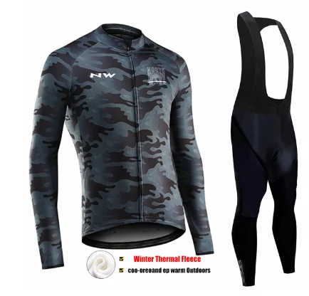 

2022 Cycling Clothing Winter Fleece Clothes Long Sleeve Cycling Jersey Set uniforme Thermal Fleece Skinsuit Ropa De Hombre New