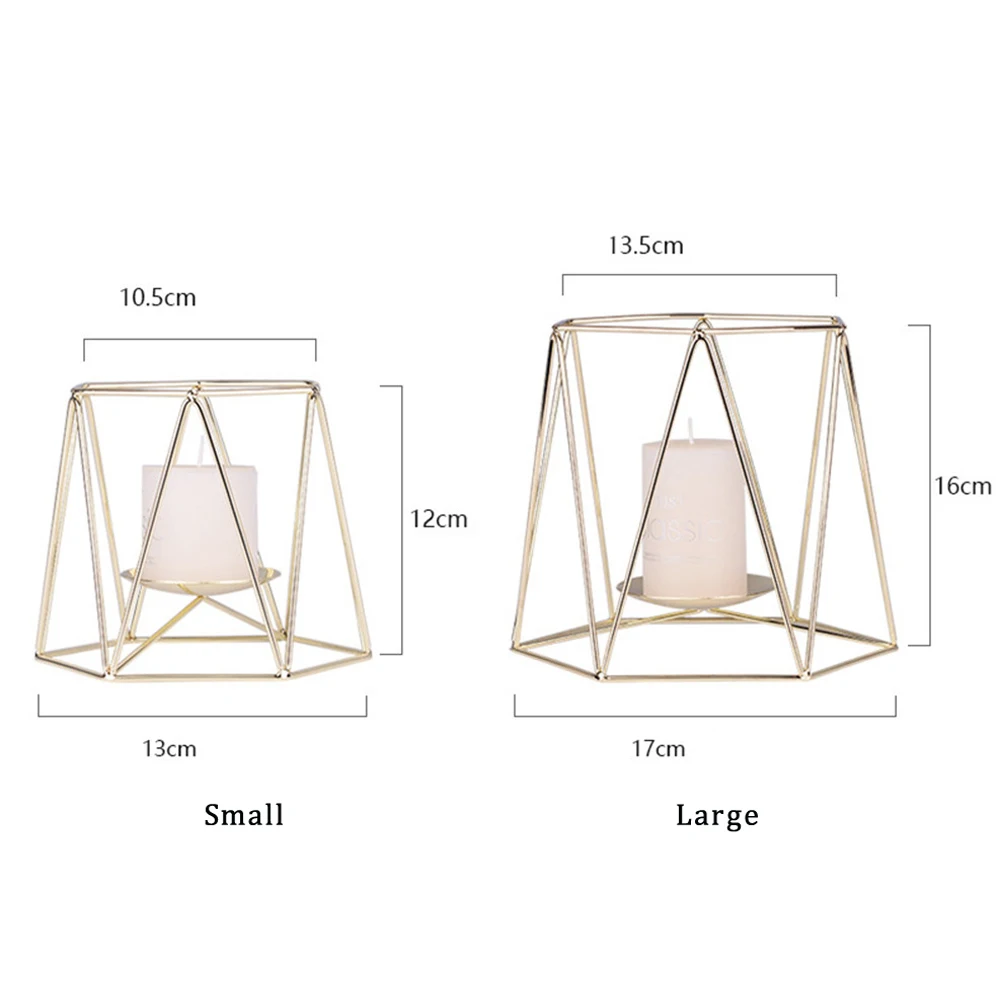 Скандинавский Железный Подсвечник цвета розового золота минималистичный