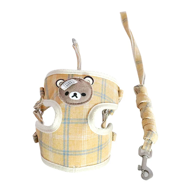 canvas Kitten Puppy Reflective Dogs Harness And Leash Set Dogs Vest Harness Leads Pet Clothes For Small Dogs