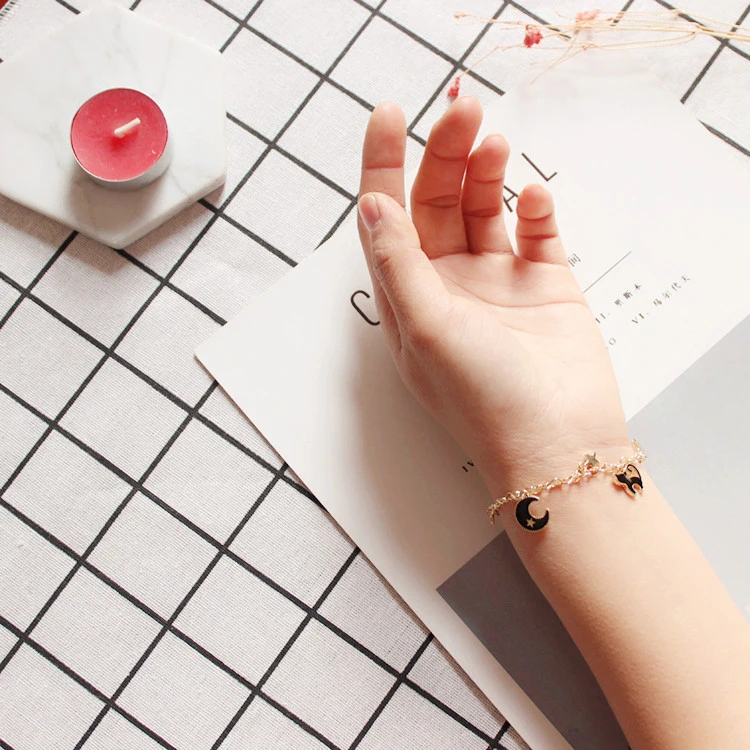 Женский браслет со звездами Луной и животными вечерние браслеты свадебные