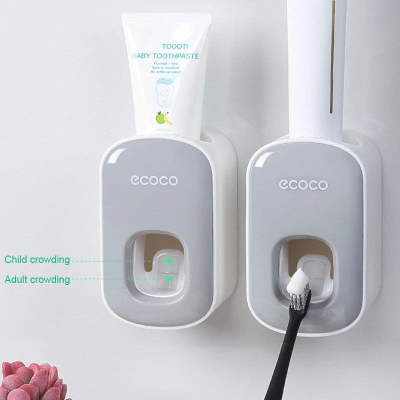 

Wall Mount Automatic Toothpaste Dispenser Bathroom Accessories Set Toothpaste Squeezer Dispenser Bathroom Toothbrush Holder Tool