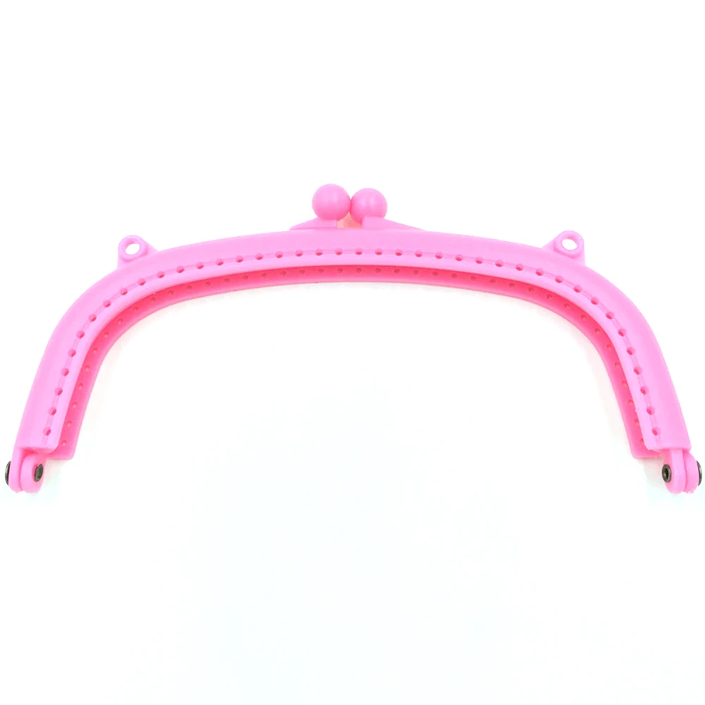 

Pink Semicircle 16cm Plastic Purse Frames Clutch Buckles Kiss Clasps Handbag Handles Crafts Making Hardware Accessories Supplies