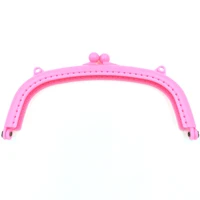 pink semicircle 16cm plastic purse frames clutch buckles kiss clasps handbag handles crafts making hardware accessories supplies