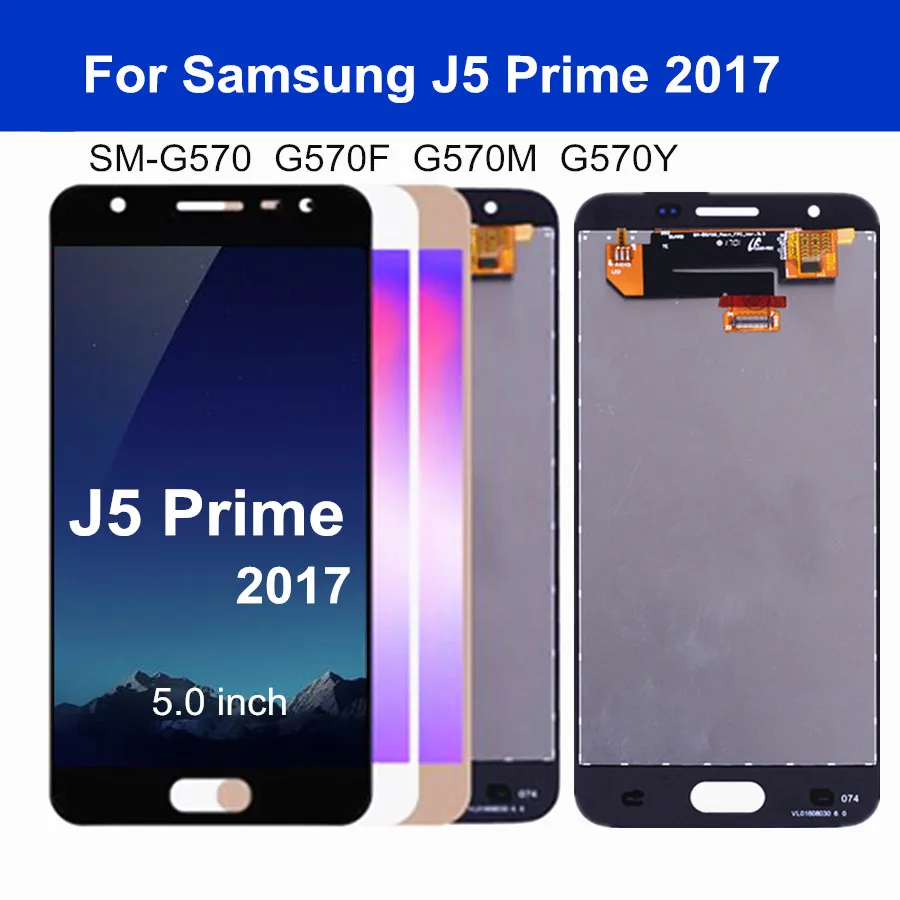 ЖК-дисплей 5 0 дюйма для Samsung J5 Prime G570 G570F G570M G570Y SAMSUNG 2017 G571F сенсорный экран в сборе |