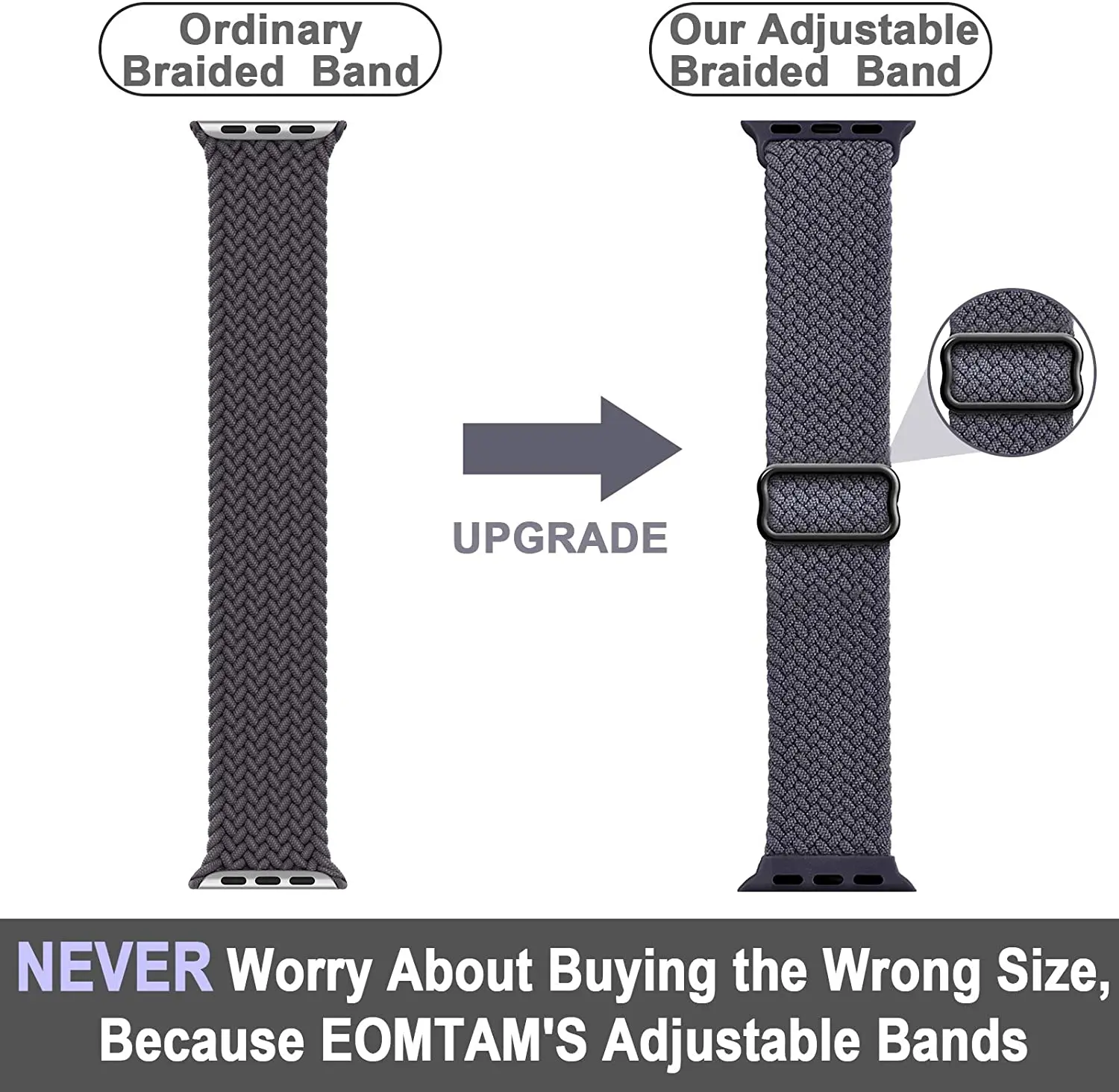 Braided Solo Loop For Apple watch band 44mm 40mm 38mm 42mm Adjustable Elastic Nylon belt bracelet iWatch series 3 4 5 se 6 strap